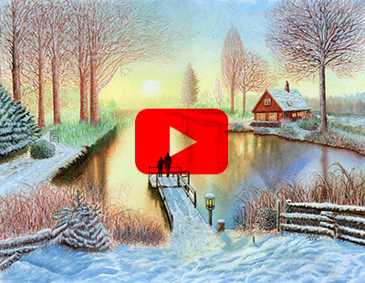 How to Paint a snowy morningLandscape in watercolour.